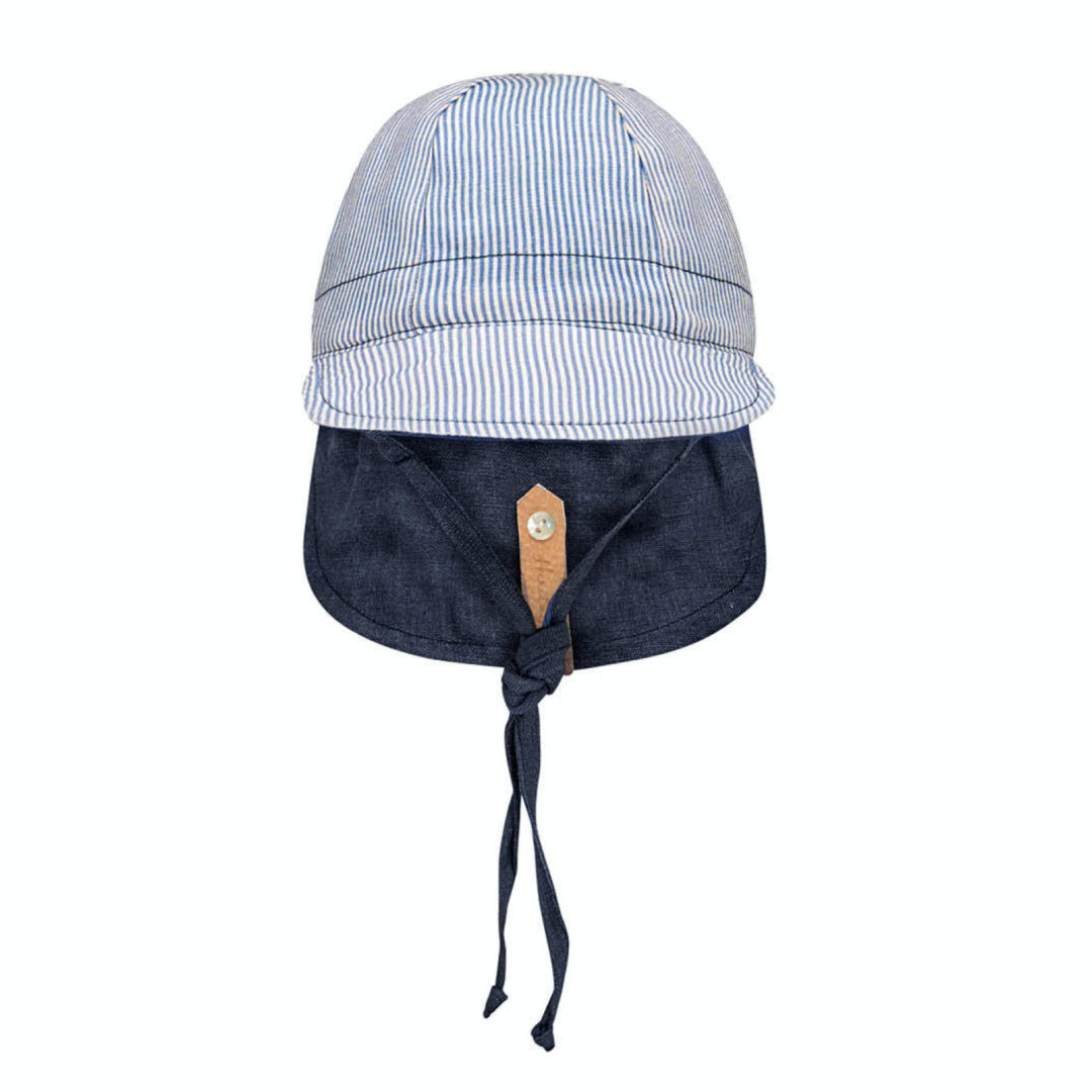 BEDHEAD HERITAGE &#39;LOUNGER&#39; BABY REVERSIBLE FLAT SUN HAT - CHARLIE INDIGO