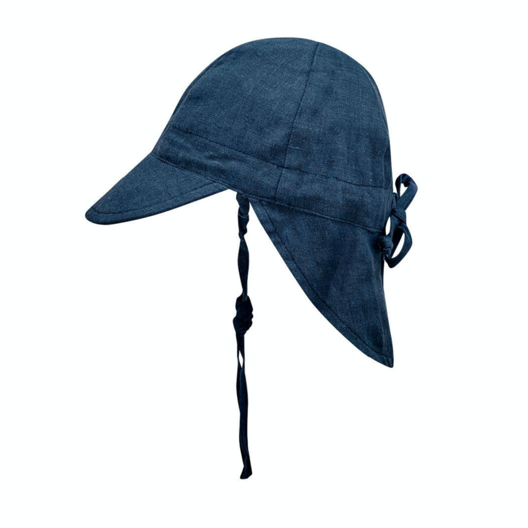 BEDHEAD HERITAGE &#39;LOUNGER&#39; BABY REVERSIBLE FLAT SUN HAT - CHARLIE INDIGO