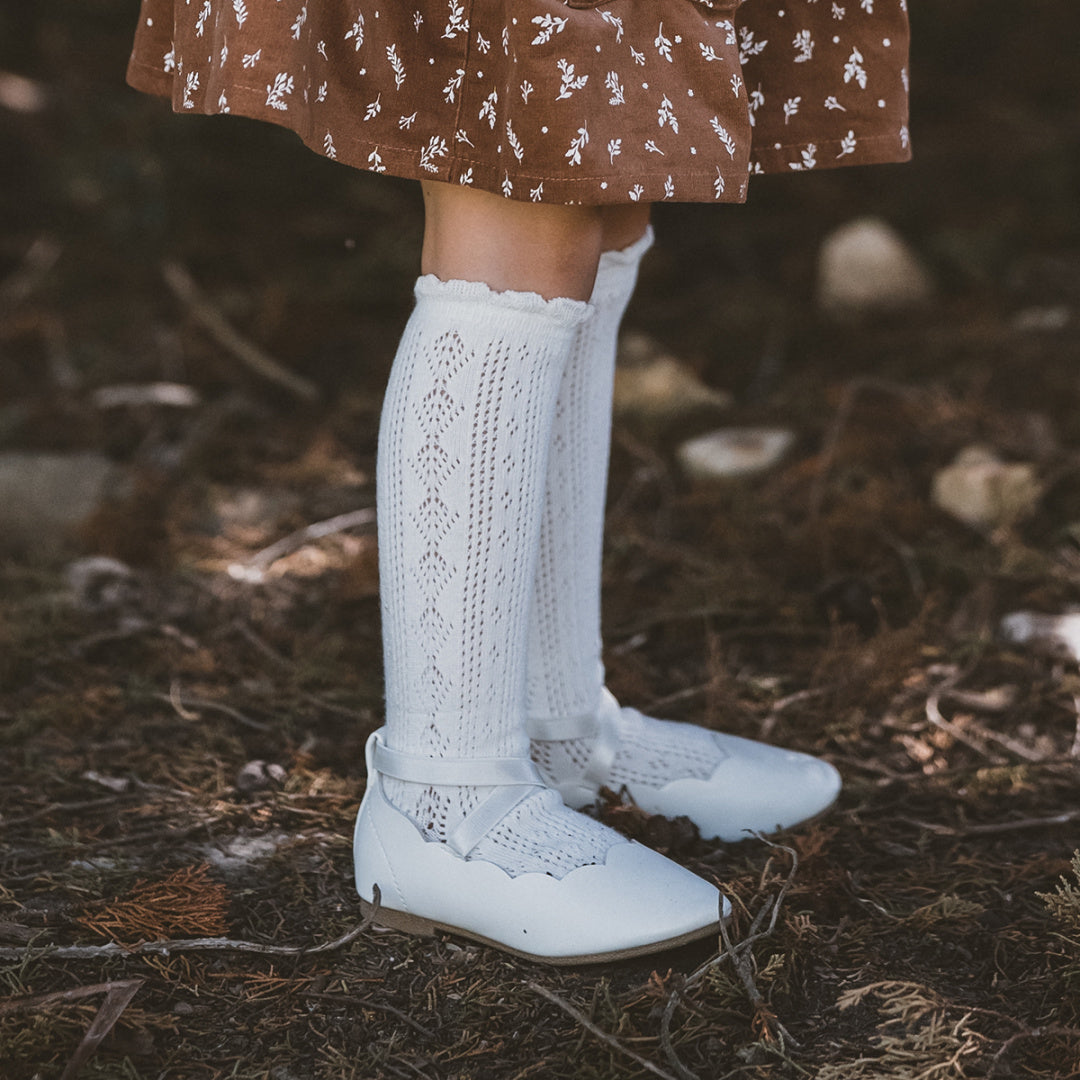 MINIHAHA POINTELLE KNEE HIGH SOCKS - CLOUD