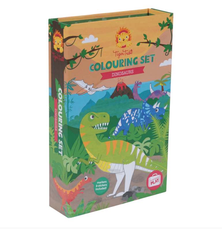 TIGER TRIBE COLOURING SET - DINOSAUR