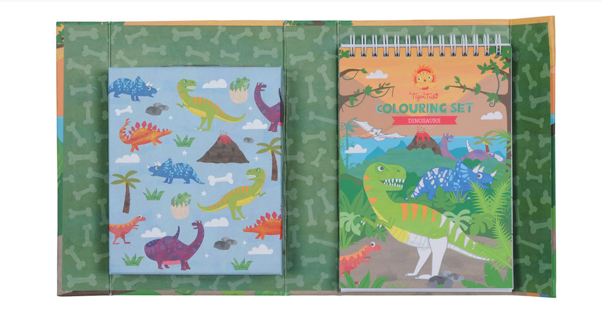 TIGER TRIBE COLOURING SET - DINOSAUR