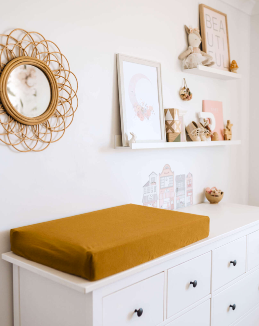 SNUGGLE HUNNY ORGANIC FITTED BASSINET SHEET / CHANGE PAD COVER - BRONZE