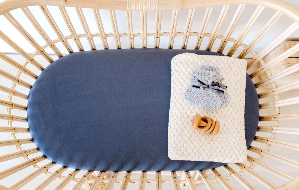 SNUGGLE HUNNY ORGANIC FITTED BASSINET SHEET / CHANGE PAD COVER - REIGN