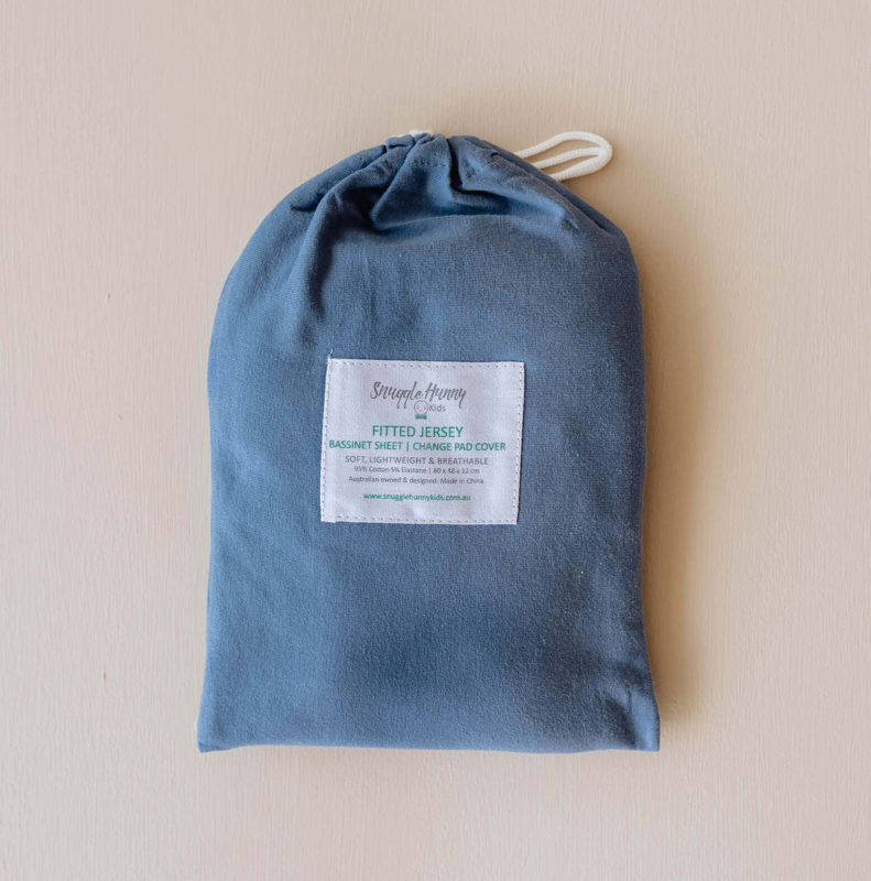 SNUGGLE HUNNY ORGANIC FITTED BASSINET SHEET / CHANGE PAD COVER - REIGN