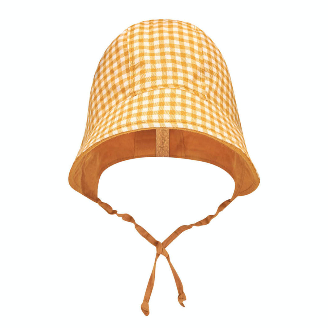 BEDHEAD HERITAGE &#39;SEEKER&#39; REVERSIBLE SUN BONNET - GINGHAM/MAIZE