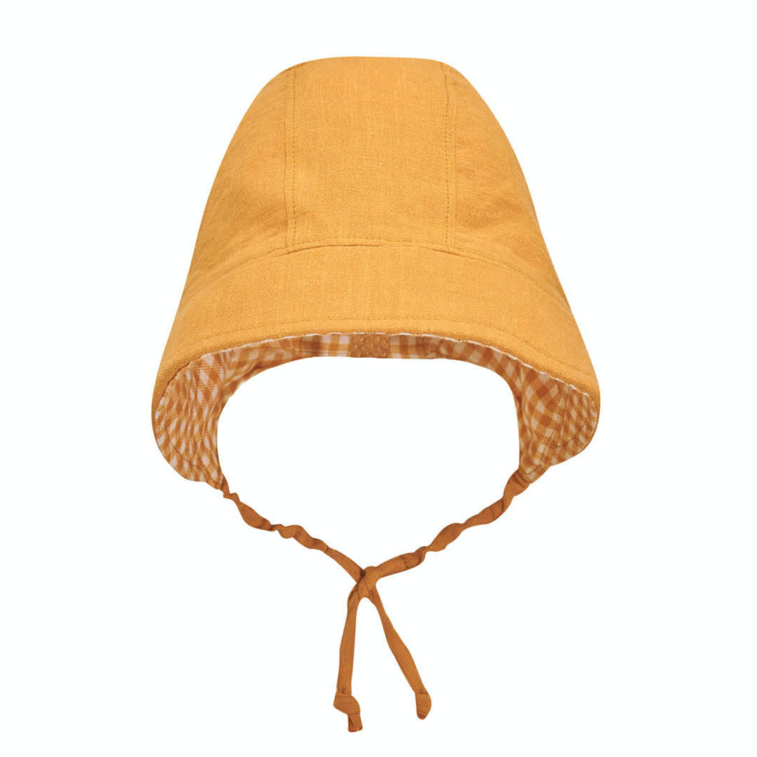 BEDHEAD HERITAGE &#39;SEEKER&#39; REVERSIBLE SUN BONNET - GINGHAM/MAIZE