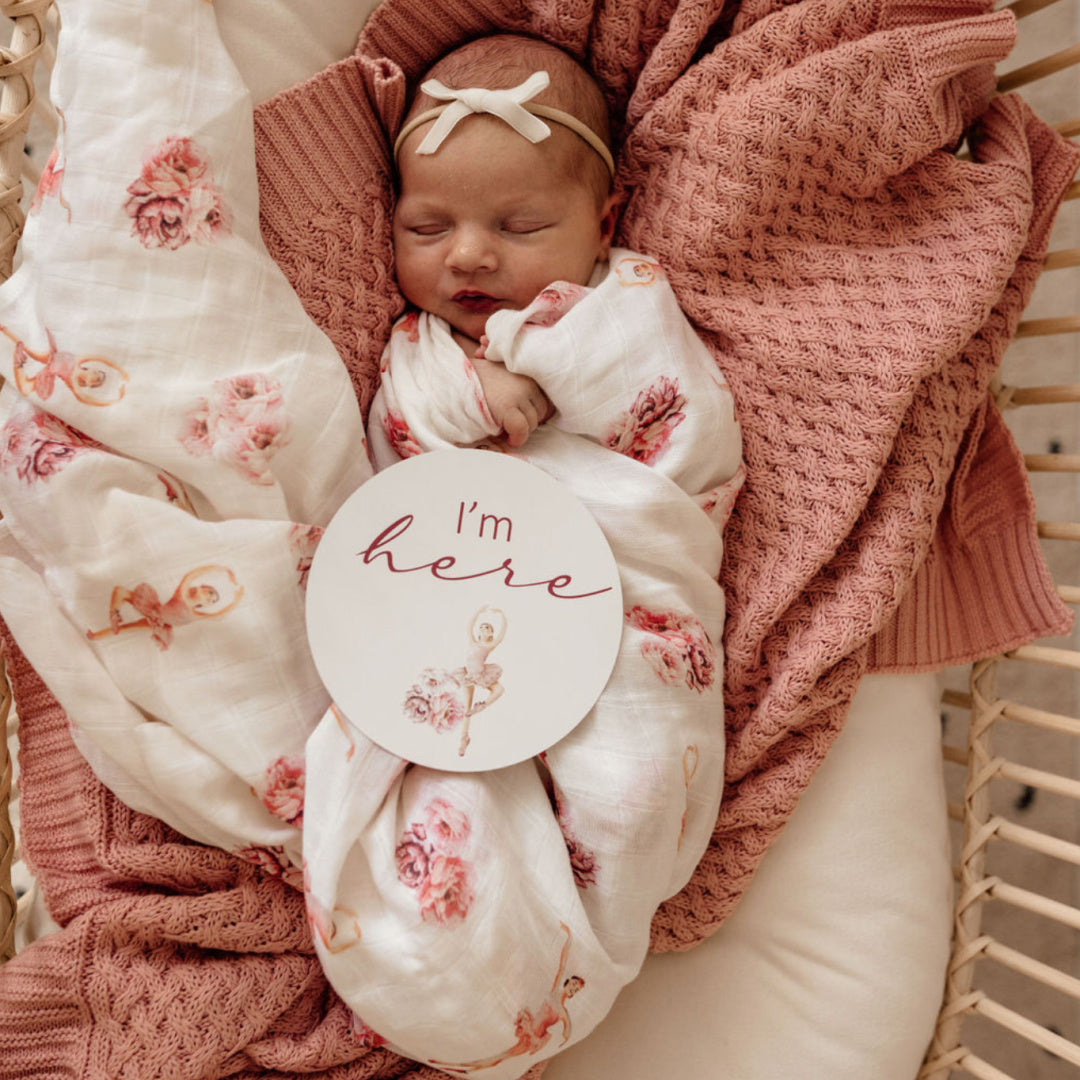 SNUGGLE HUNNY REVERSIBLE MILESTONE CARDS - BALLERINA &amp; ROSA