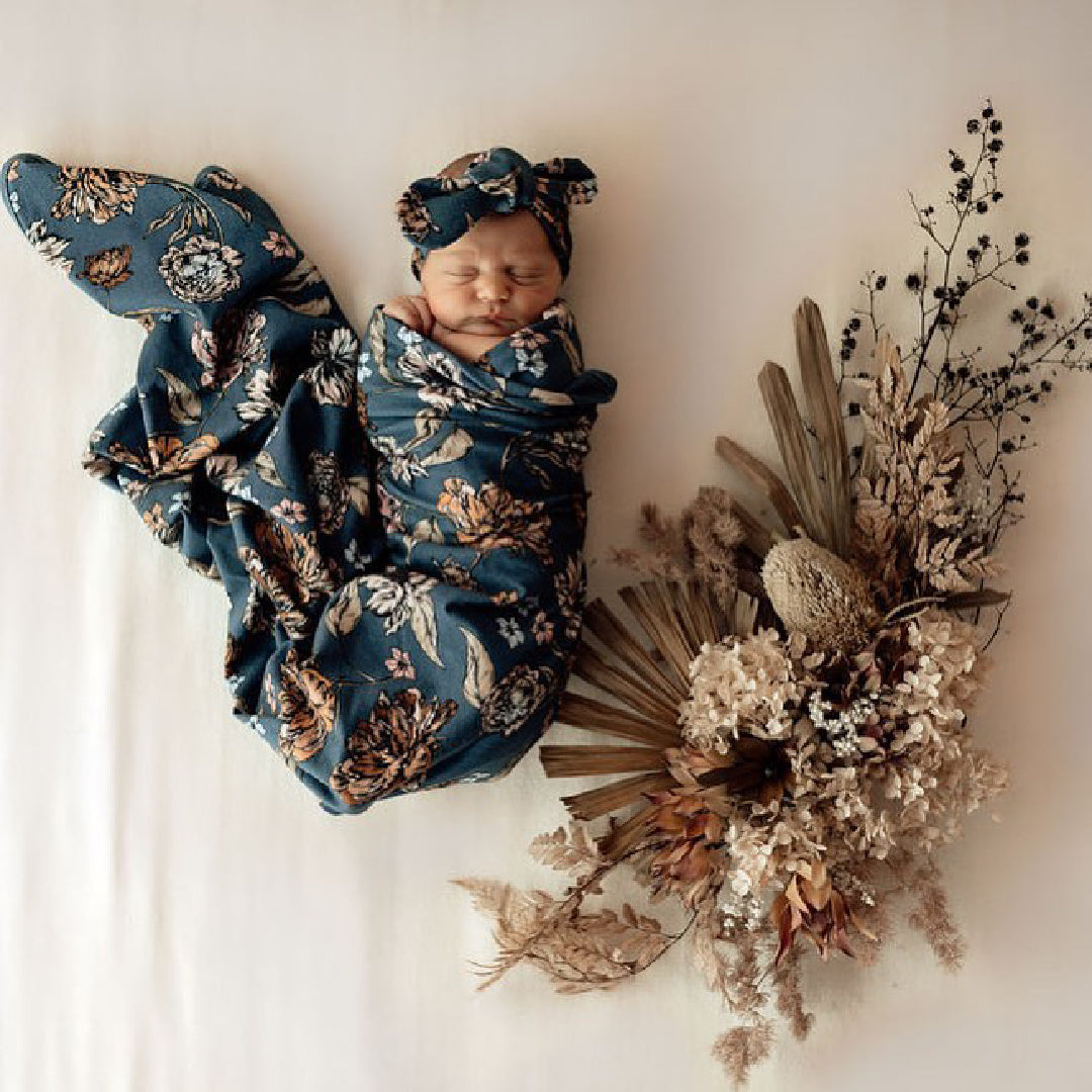 SNUGGLE HUNNY ORGANIC JERSEY WRAP AND TOPKNOT SET - BELLE