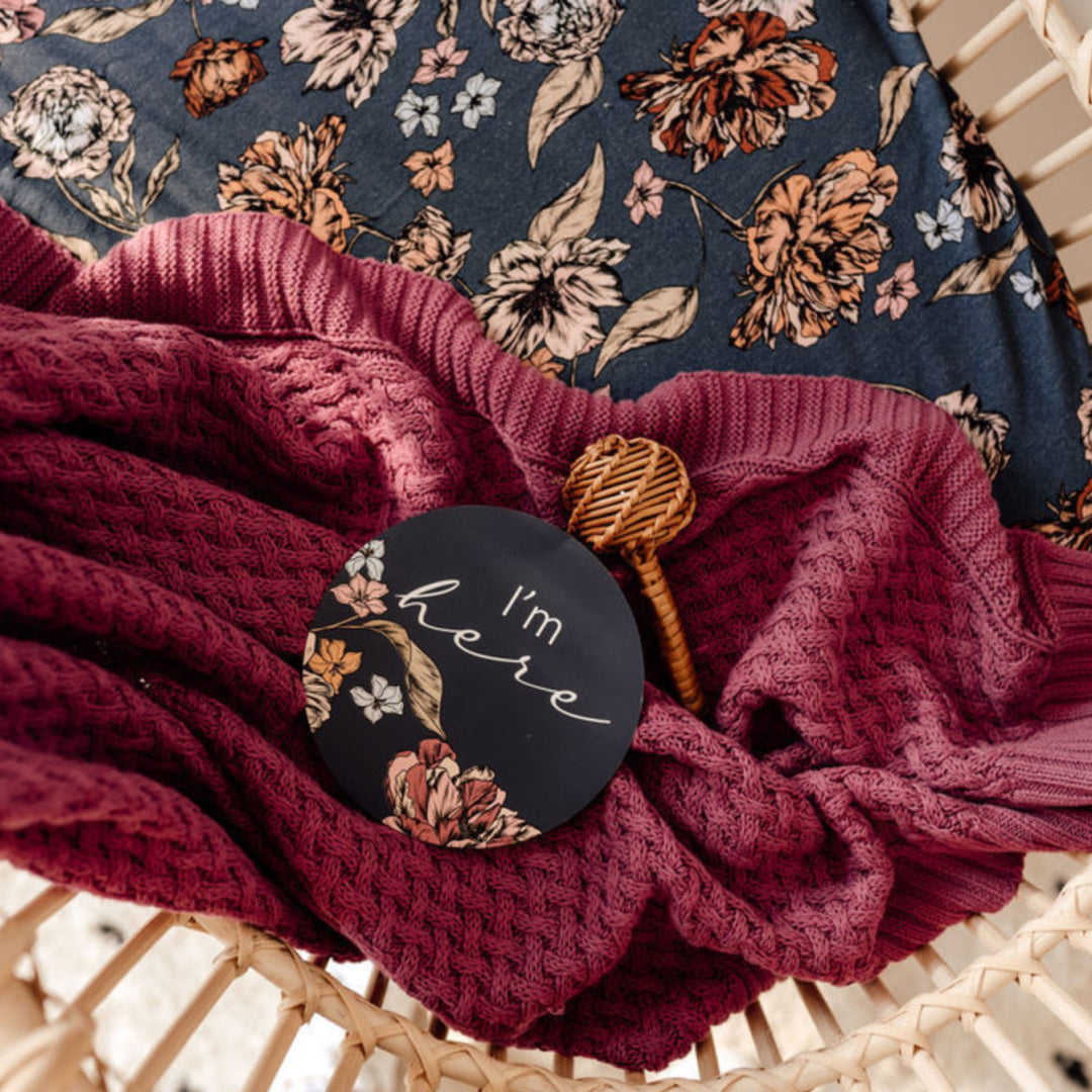 SNUGGLE HUNNY REVERSIBLE MILESTONE CARDS - BELLE &amp; ROSE GOLD