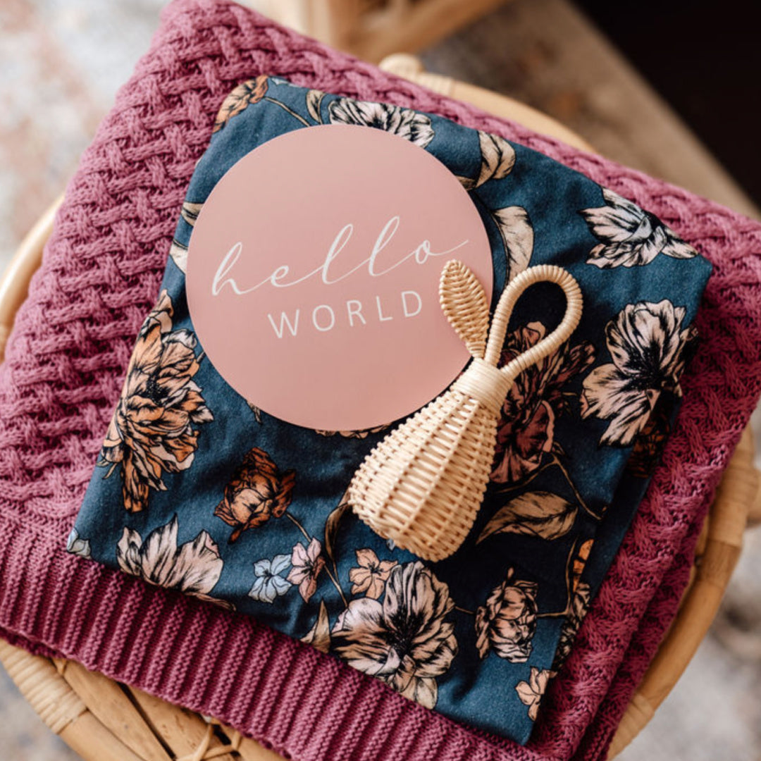 SNUGGLE HUNNY REVERSIBLE MILESTONE CARDS - BELLE &amp; ROSE GOLD