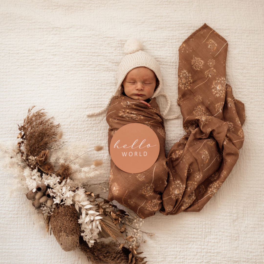 SNUGGLE HUNNY REVERSIBLE MILESTONE CARDS - DANDELION &amp; HAZELNUT