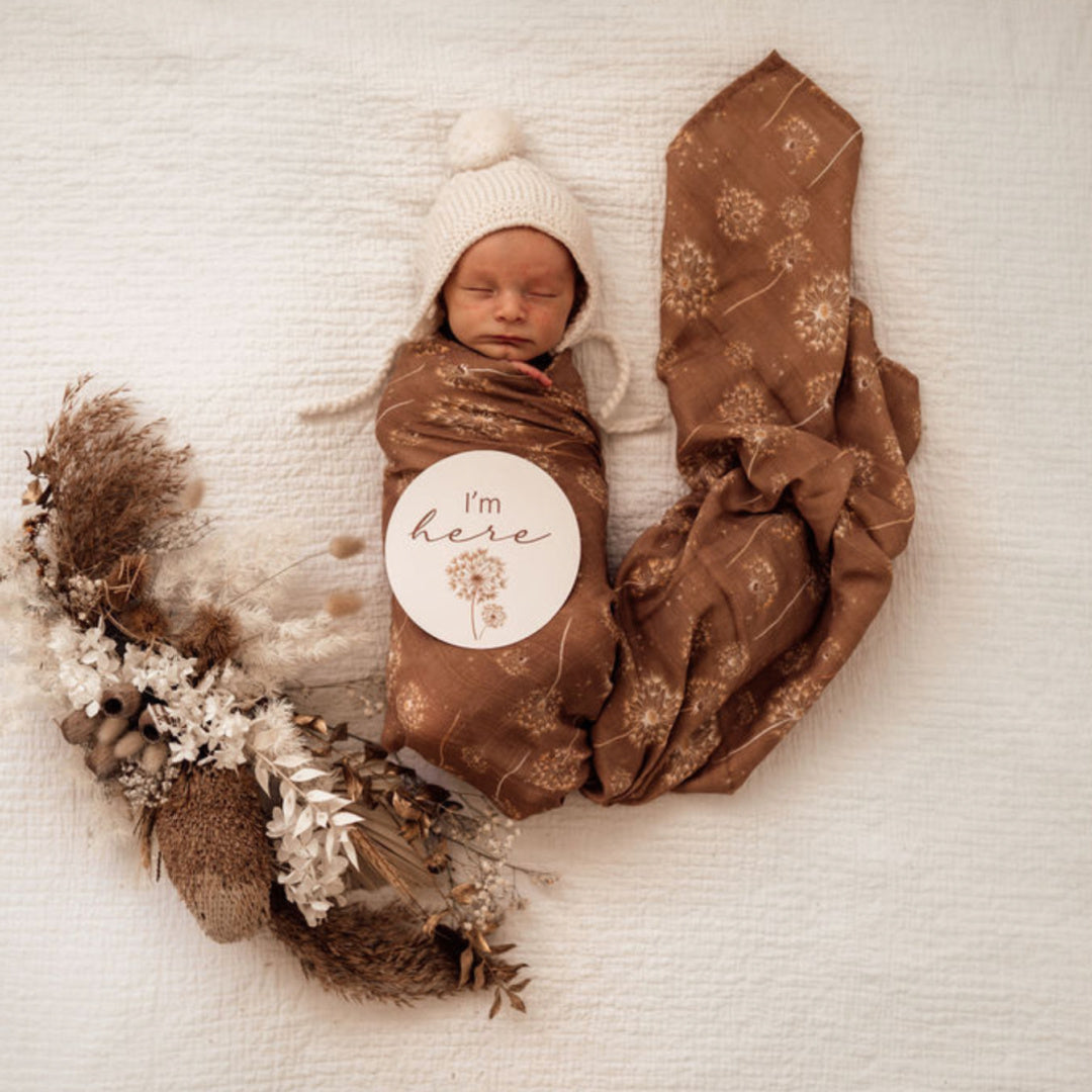 SNUGGLE HUNNY REVERSIBLE MILESTONE CARDS - DANDELION &amp; HAZELNUT