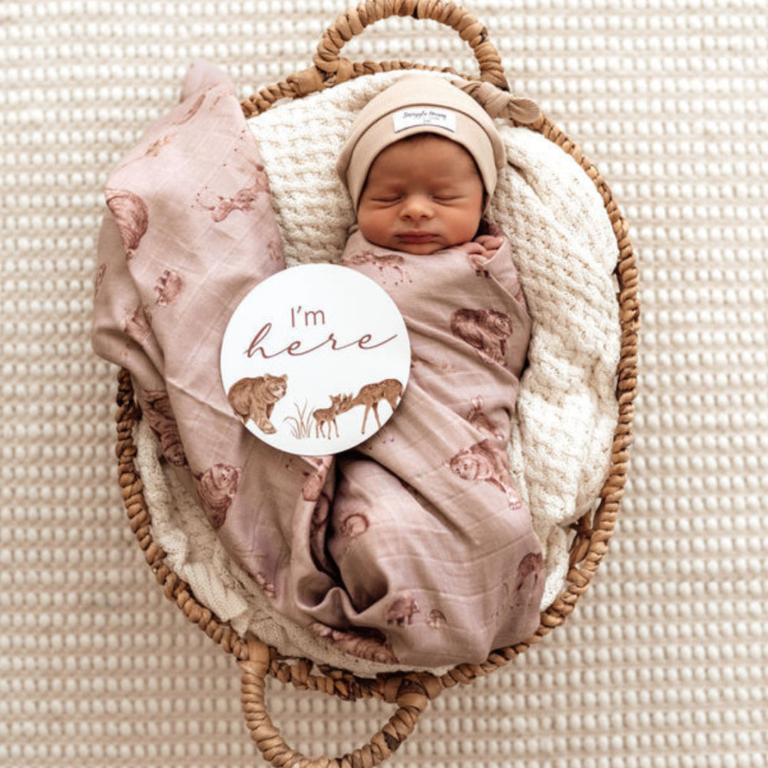 SNUGGLE HUNNY REVERSIBLE MILESTONE CARDS - WOODLAND &amp; COCOA