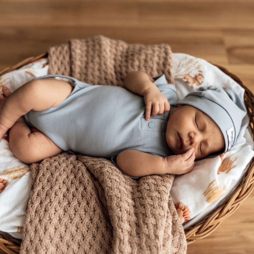 SNUGGLE HUNNY ORGANIC SHORT SLEEVE BODYSUIT - ZEN