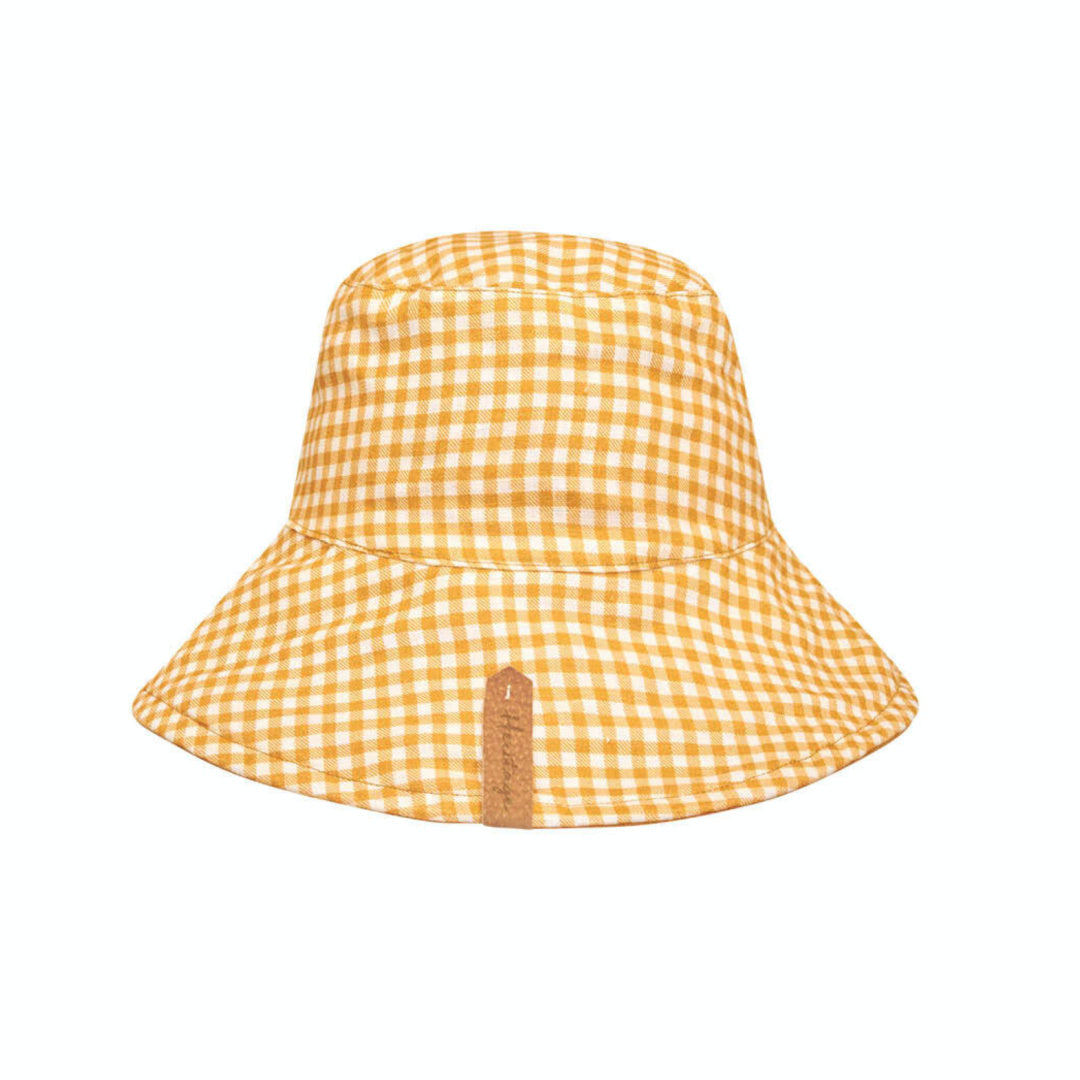 BEDHEAD HERITAGE &#39;VACATIONER&#39; REVERSIBLE LADIES SUN HAT - GINGHAM / MAIZE