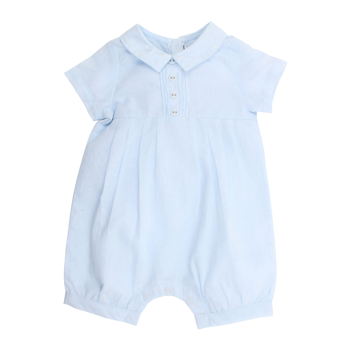 BEBE PLEAT ROMPER - PALE BLUE