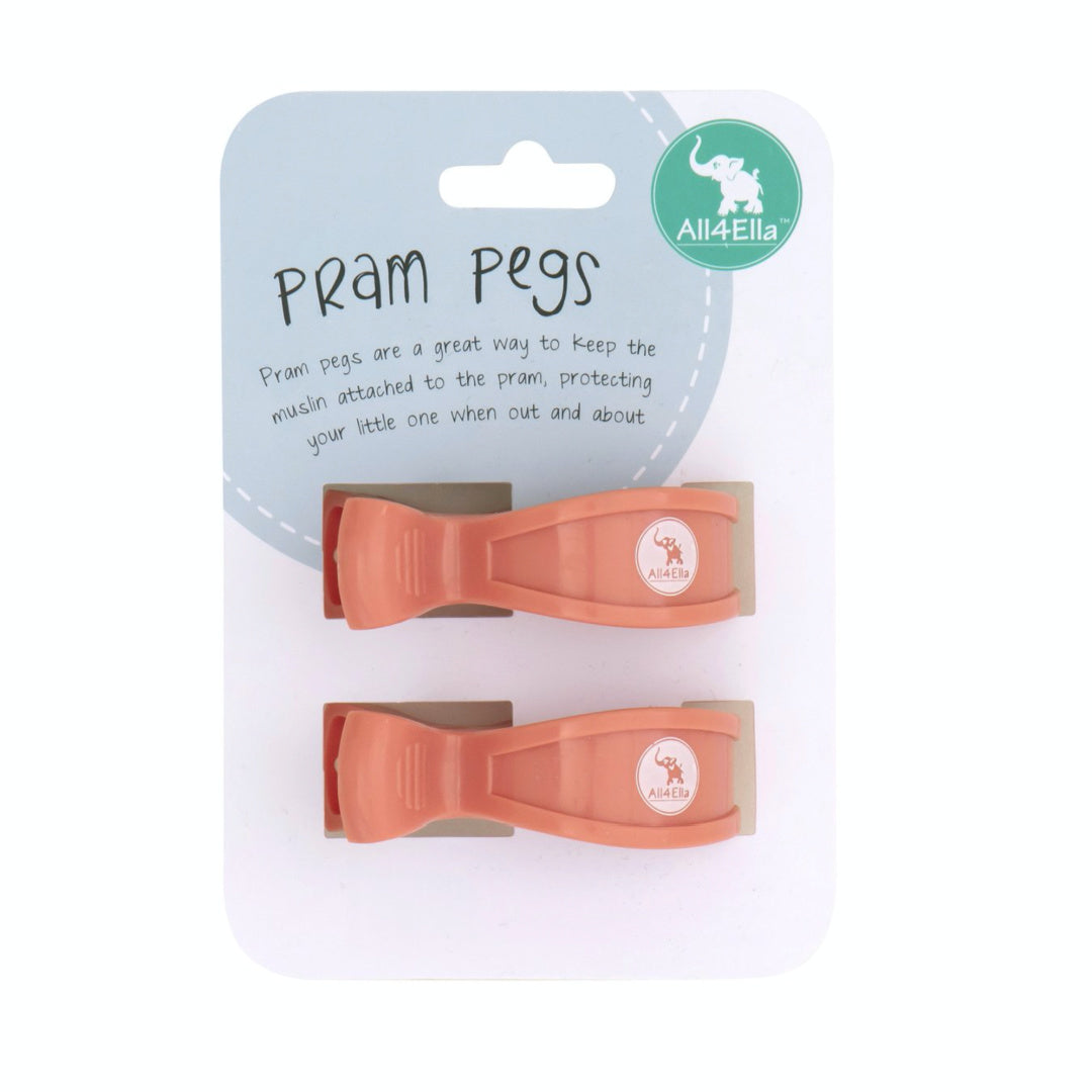 ALL 4 ELLA  PRAM PEGS 2PK - CORAL