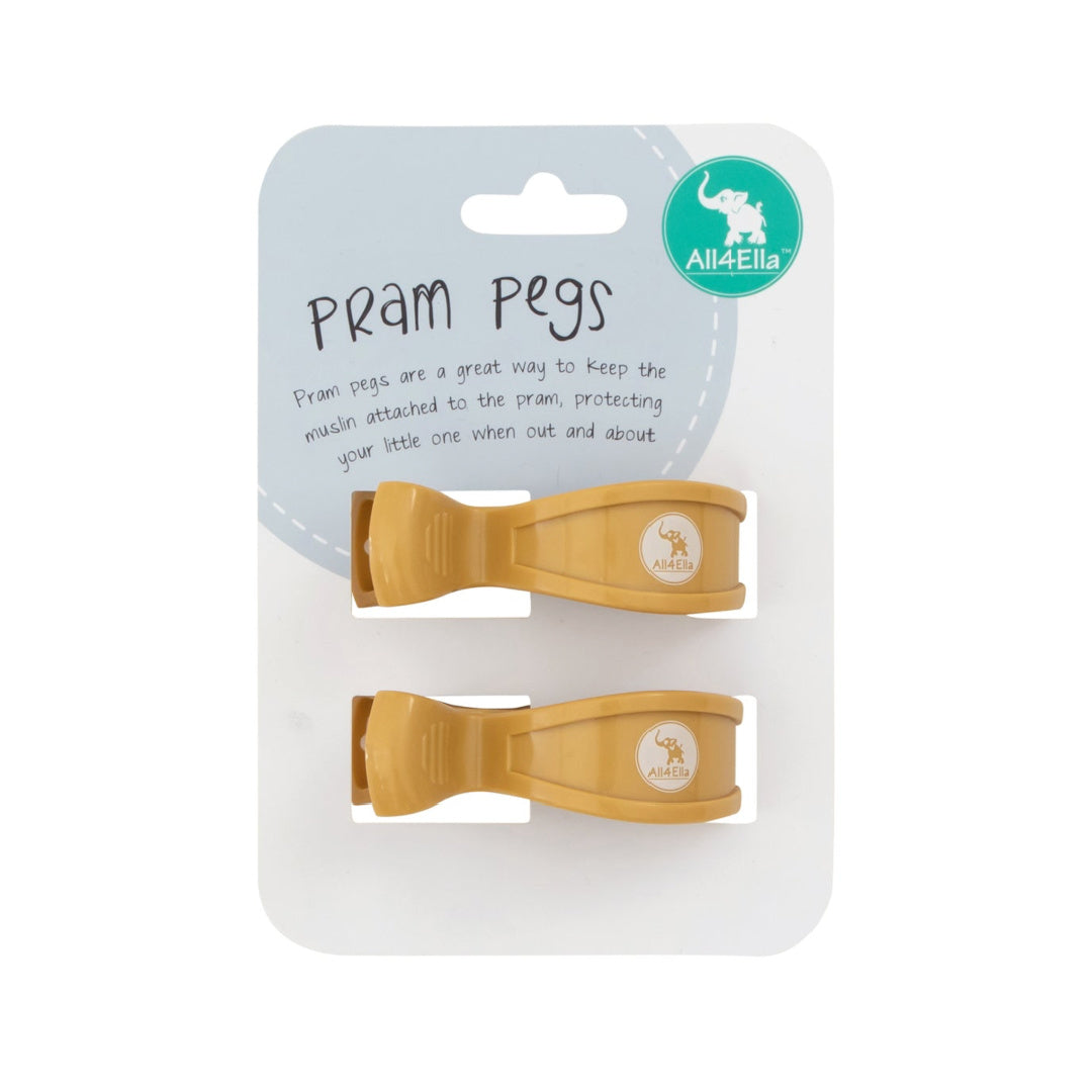 ALL 4 ELLA  PRAM PEGS 2PK - MUSTARD