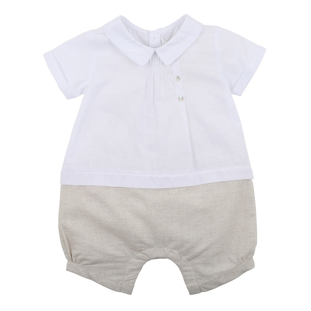 BEBE EDWARD SHIRT ROMPER - IVORY