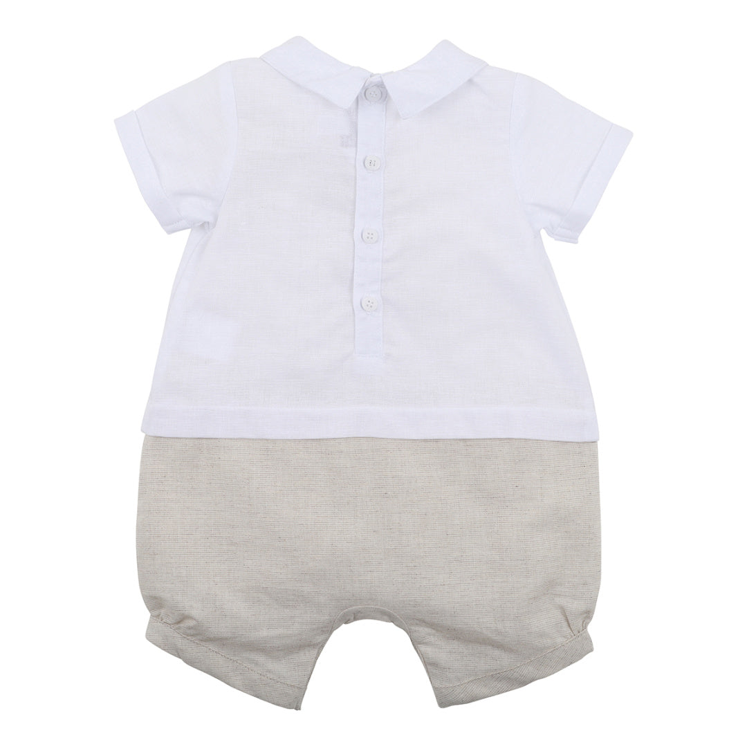 BEBE EDWARD SHIRT ROMPER - IVORY