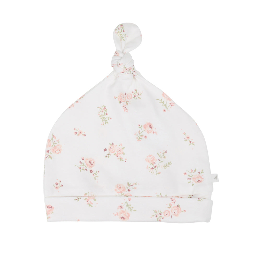 BEBE WHITE LABEL BELLE FLORAL ORGANIC BEANIE