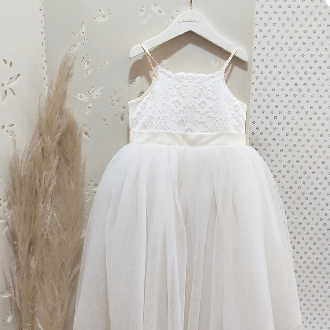 BEBE LACE BODICE DRESS