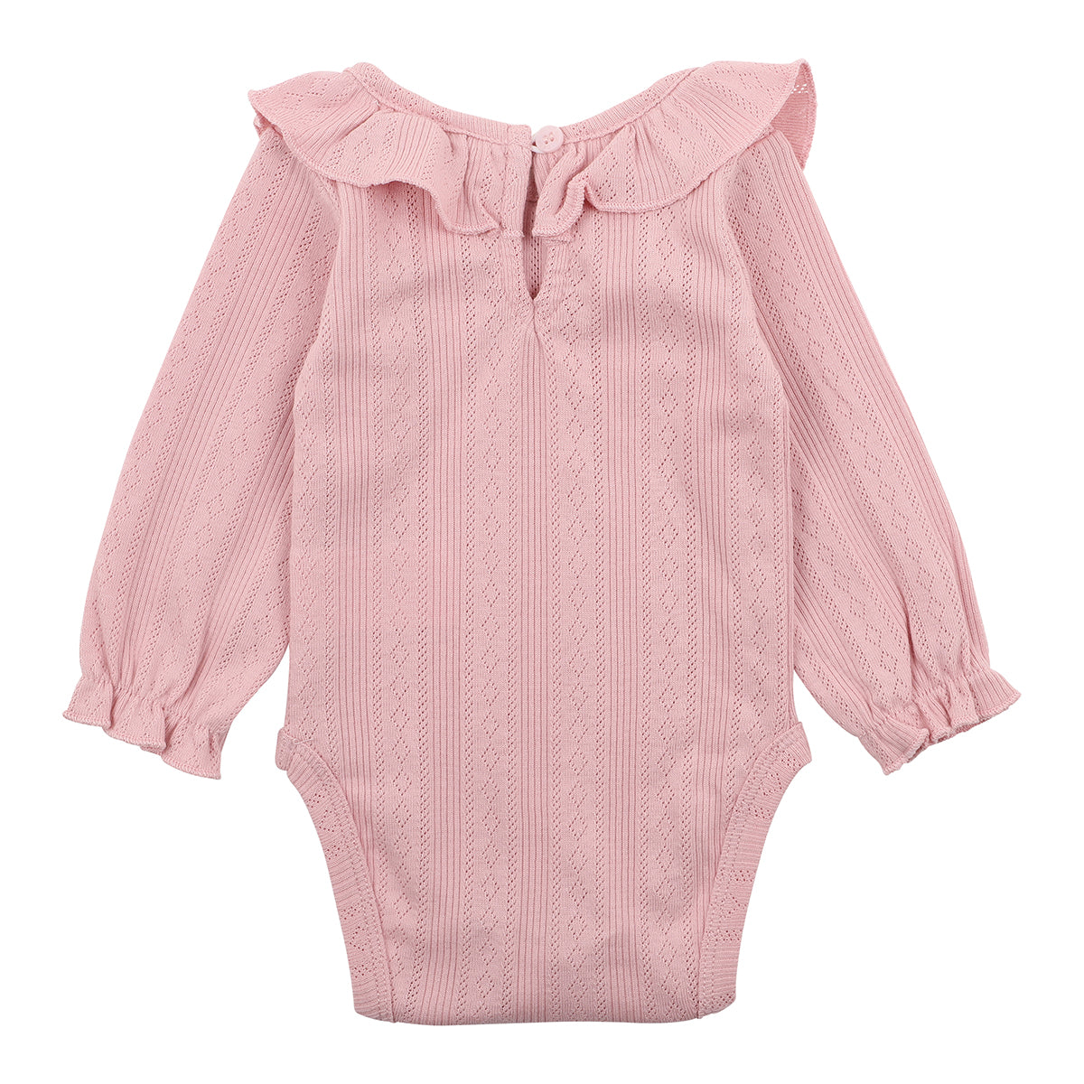 BEBE WHITE LABEL POINTELLE L/S BODYSUIT - DUSKY PINK