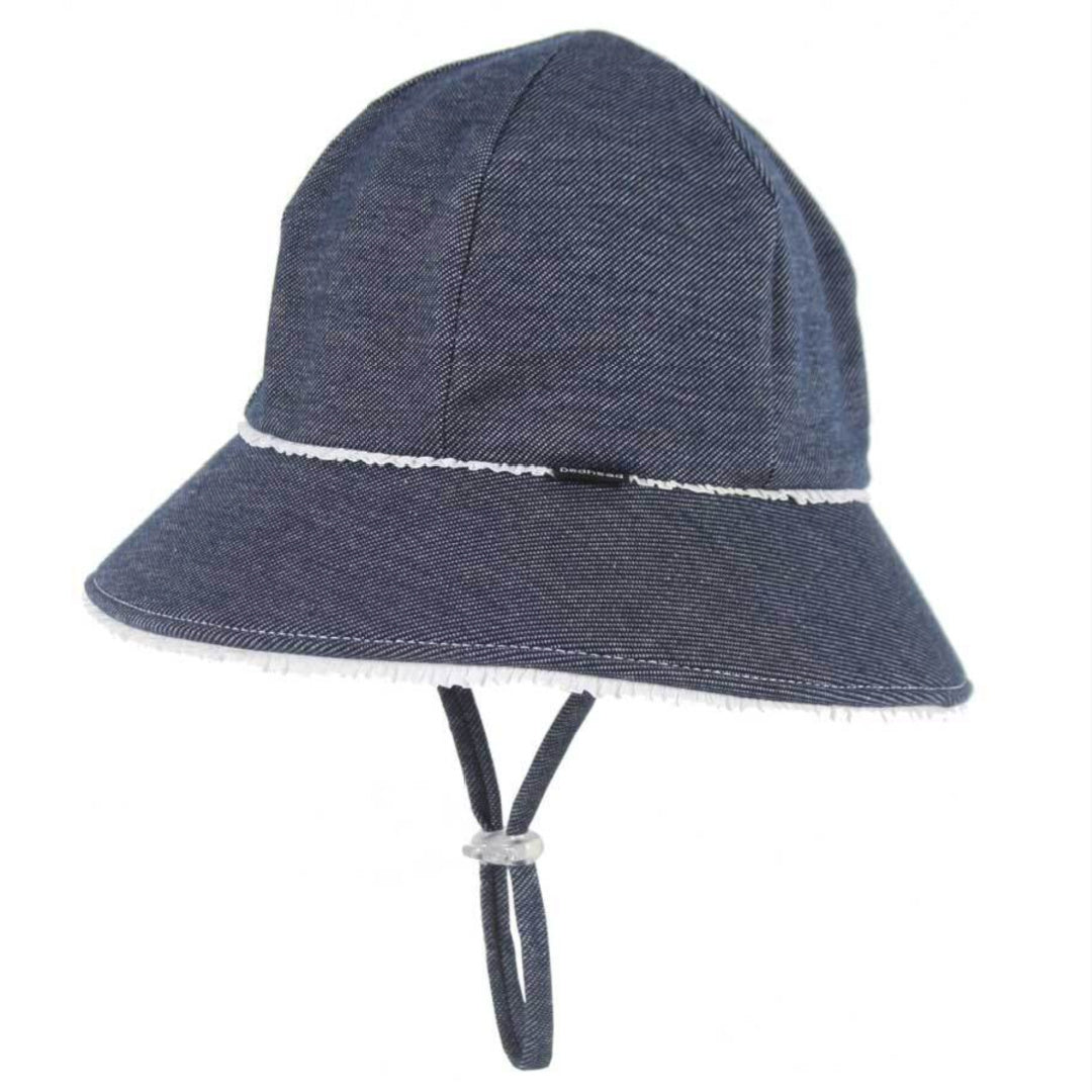 BEDHEAD KIDS PONYTAIL BUCKET HAT - DENIM RUFFLE TRIM