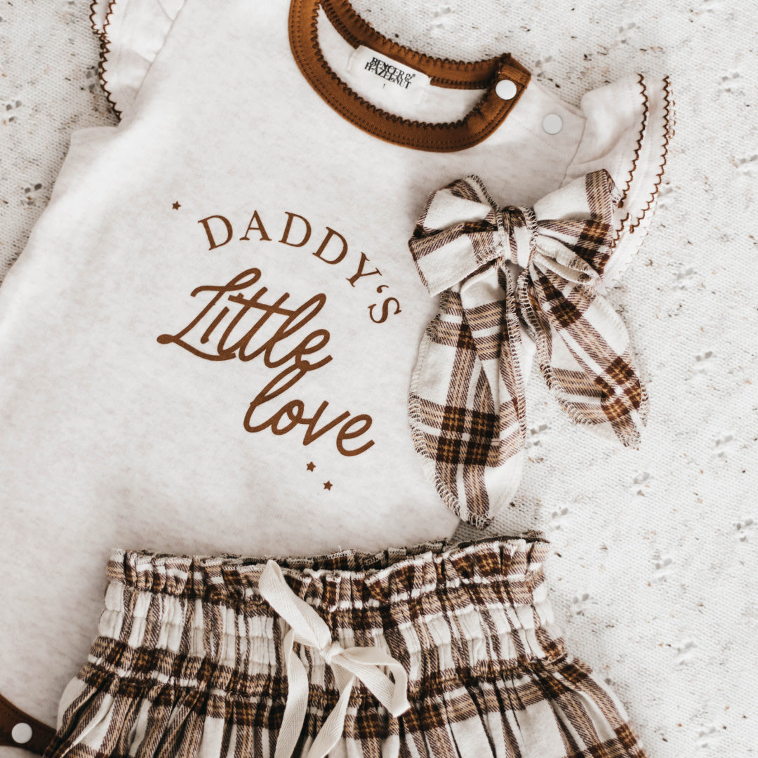 BENCER &amp; HAZELNUT BOW HEADBAND / CLIP - BROWN CHECK