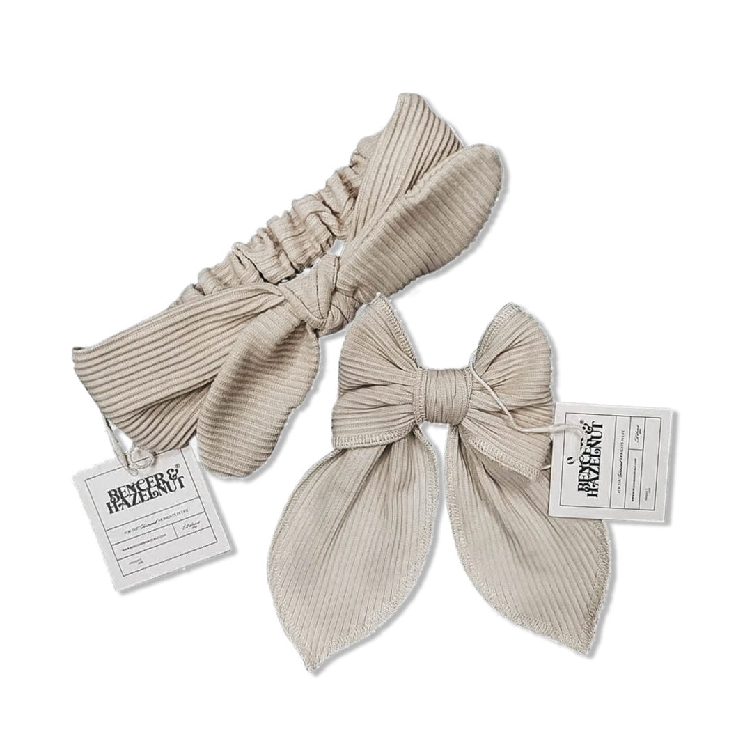 BENCER &amp; HAZELNUT BOW HEADBAND / CLIP - HAZELNUT