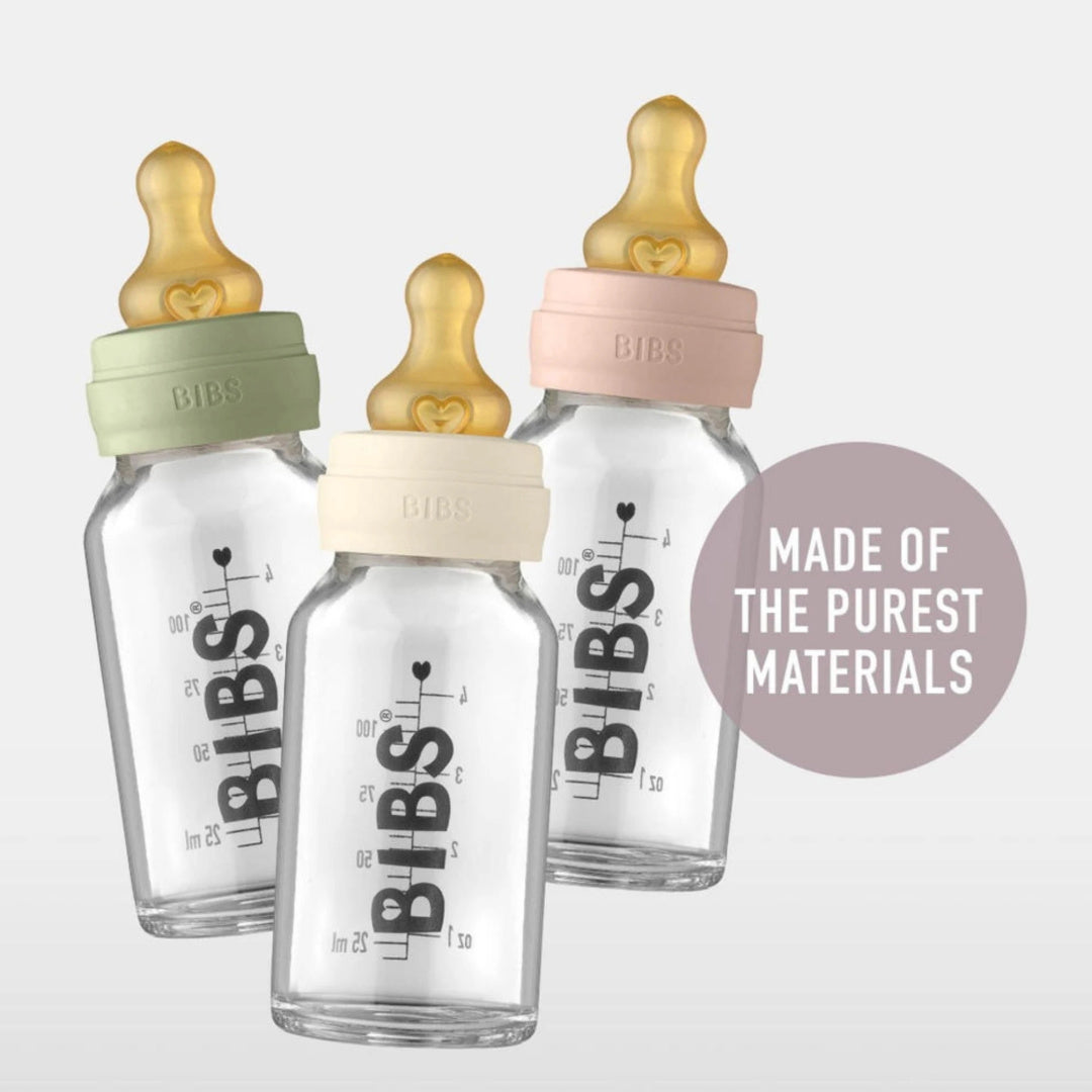 BIBS 110ML GLASS BOTTLE SET - SAGE / LATEX