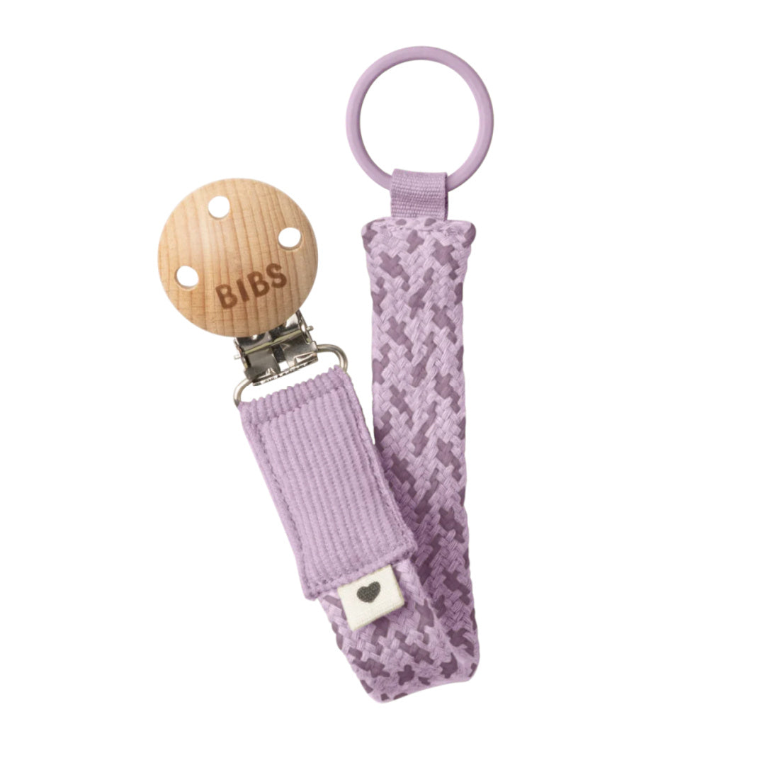 BIBS PACI BRAID PACIFIER CLIP - VIOLET SKY / MAUVE
