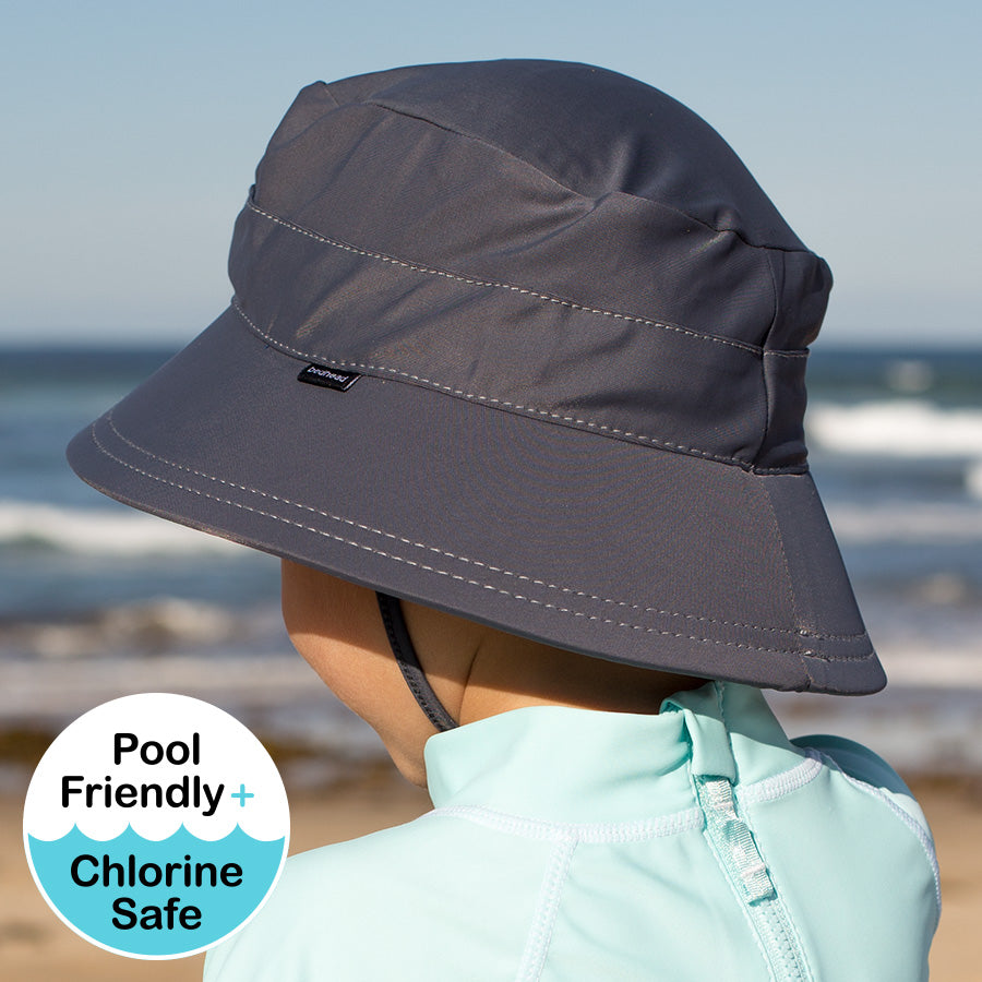 BEDHEAD KIDS UPF50+ SWIM BUCKET HAT - SLATE