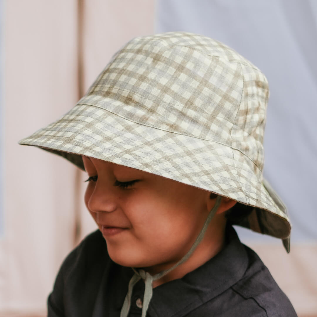 BEDHEAD HERITAGE 'EXPLORER' KIDS REVERSIBLE SUN HAT - NOAH / MOSS
