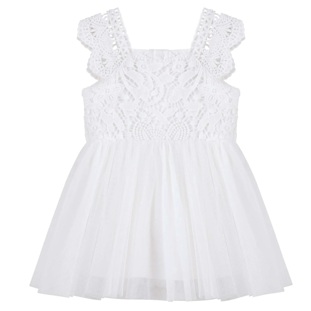 DESIGNER KIDZ ANGIE LACE BODICE ROMPER DRESS