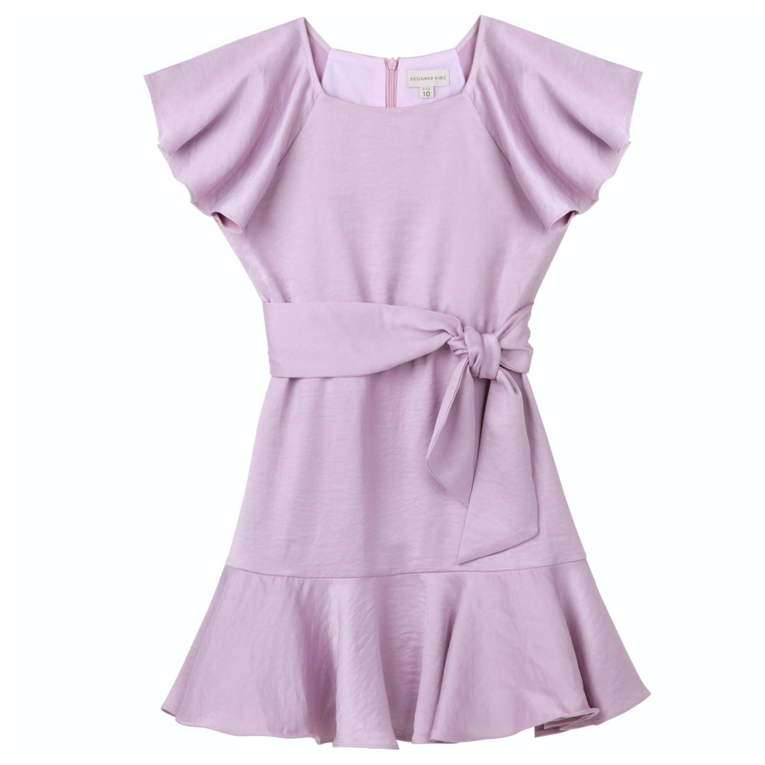 DESIGNER KIDZ GIGI FLUTTER SLEEVE DRESS - LILAC