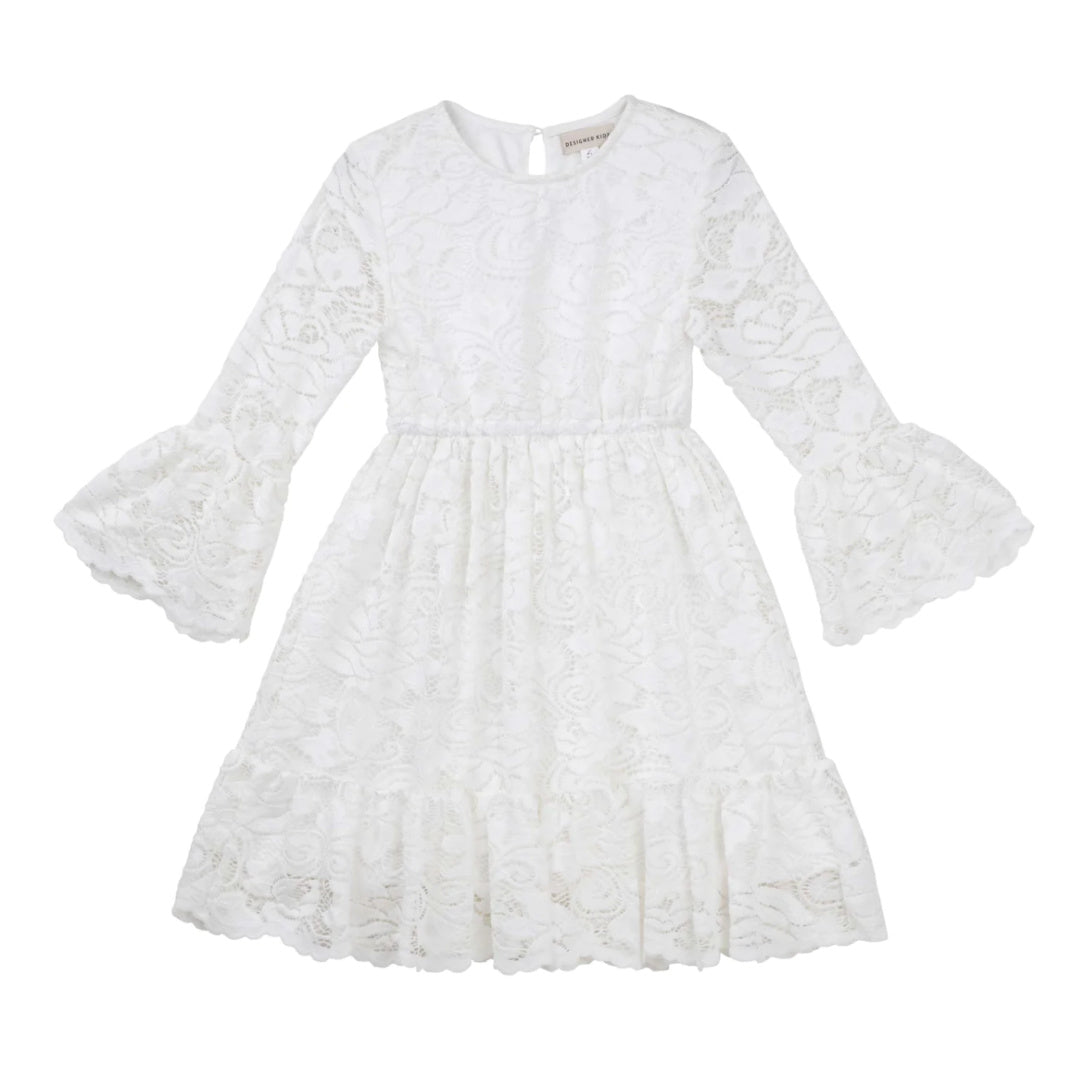 DESIGNER KIDZ ALICE L/S LACE DRESS