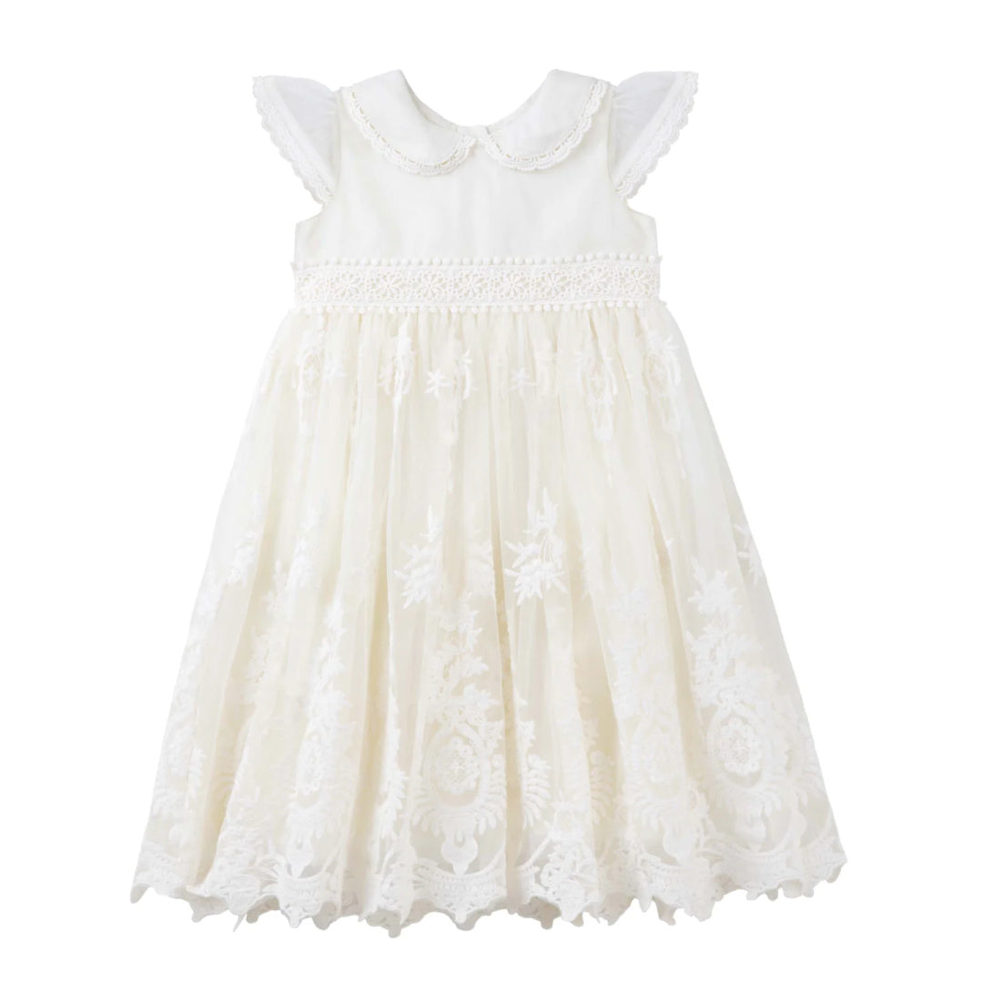 DESIGNER KIDZ AVA ANTIQUE LACE CHRISTENING GOWN