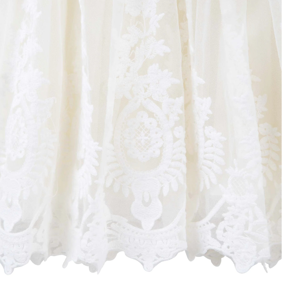 DESIGNER KIDZ AVA ANTIQUE LACE CHRISTENING GOWN