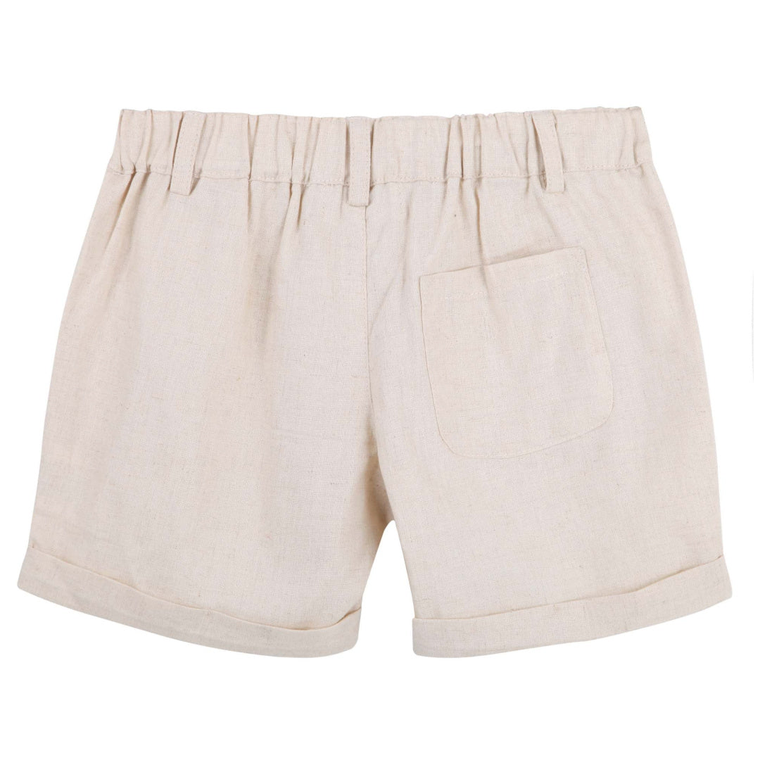 DESIGNER KIDZ BOYS FINLEY LINEN SHORTS - SAND