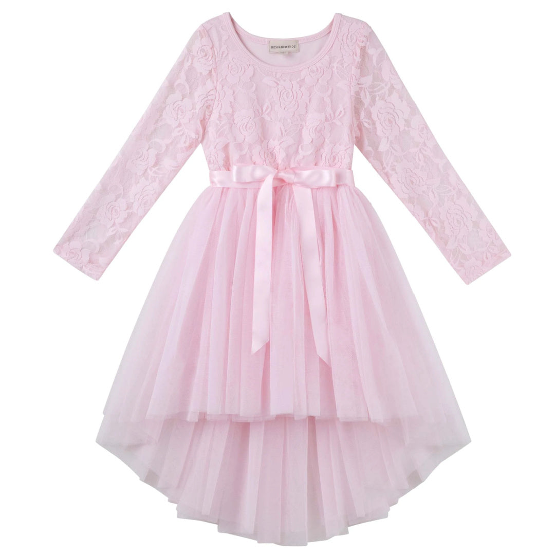 DESIGNER KIDZ CANDI LACE TUTU DRESS [PALE PINK]