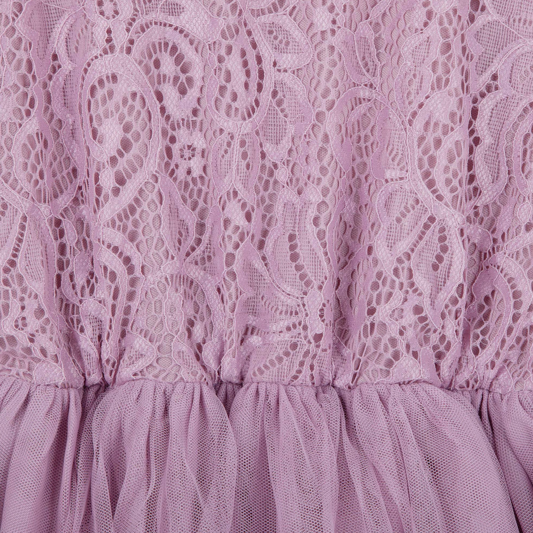 DESIGNER KIDZ DELILAH LACE DRESS - TRUFFLE