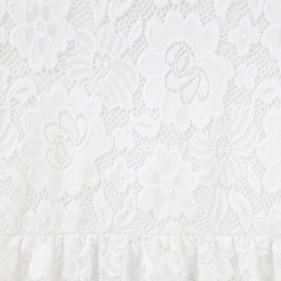 DESIGNER KIDZ DELPHINE L/S LACE DRESS - IVORY