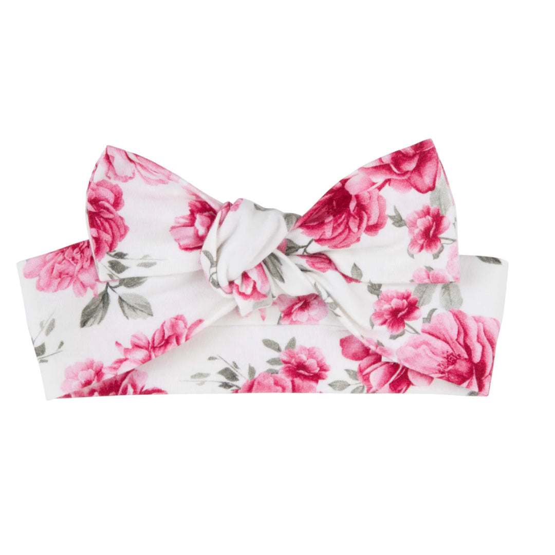 DESIGNER KIDZ ANTIQUE FLORAL HEADBAND - ROSEWOOD