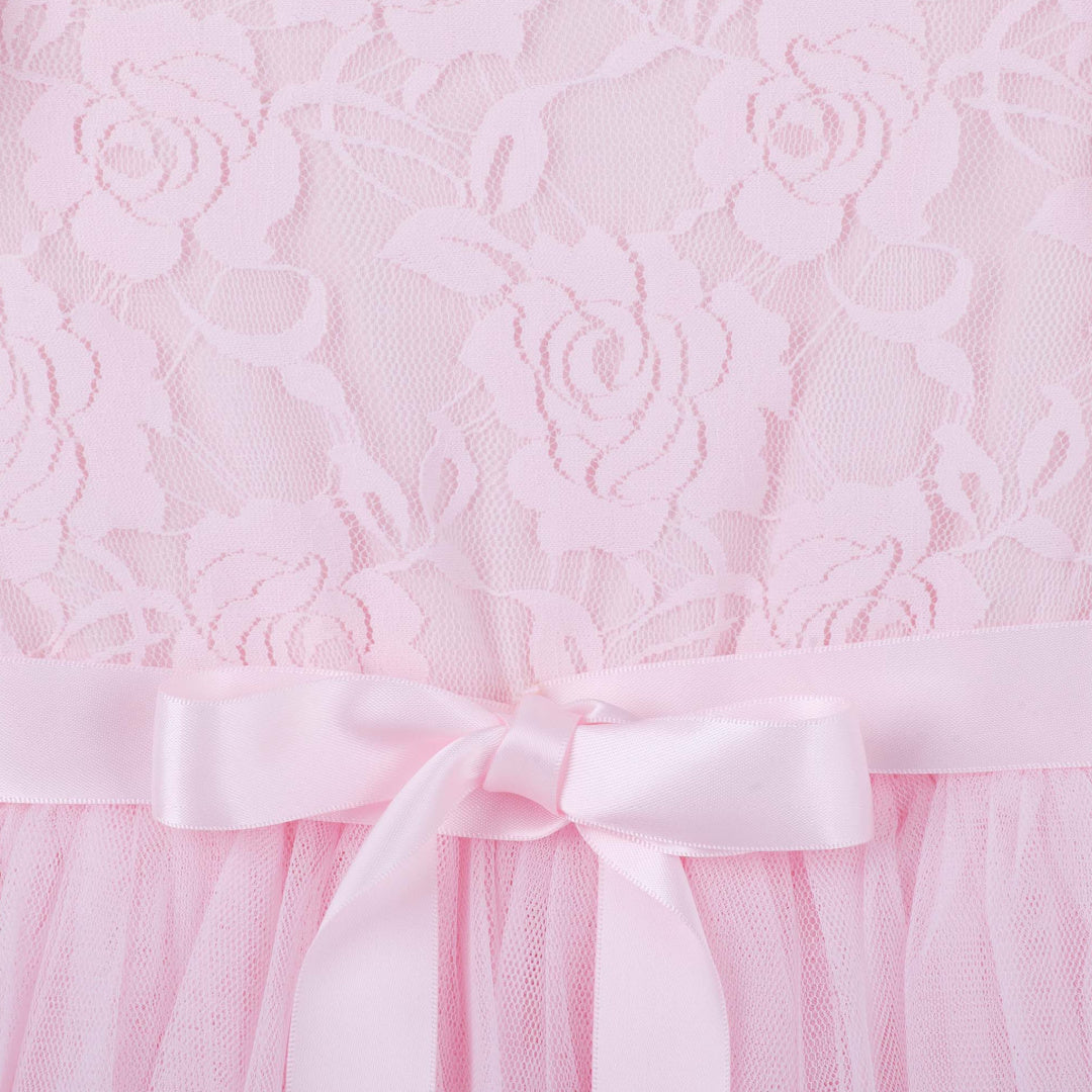 DESIGNER KIDZ LIBBY LACE TUTU DRESS - PALE PINK