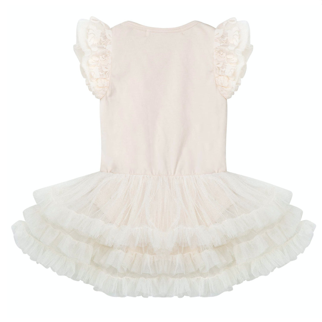 DESIGNER KIDZ LIBBY LACE PETTI ROMPER - BEIGE