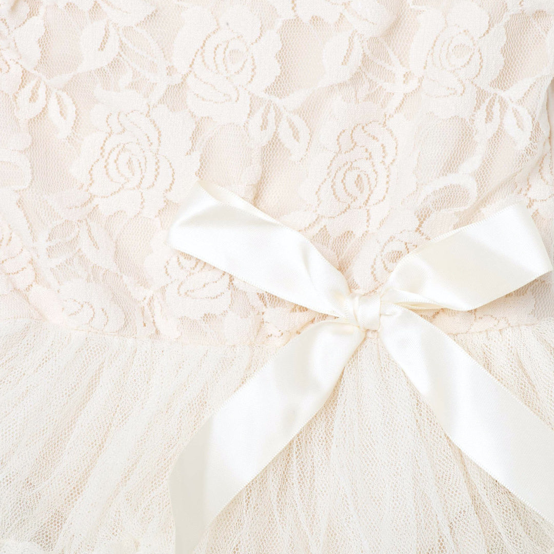 DESIGNER KIDZ LIBBY LACE PETTI ROMPER - BEIGE