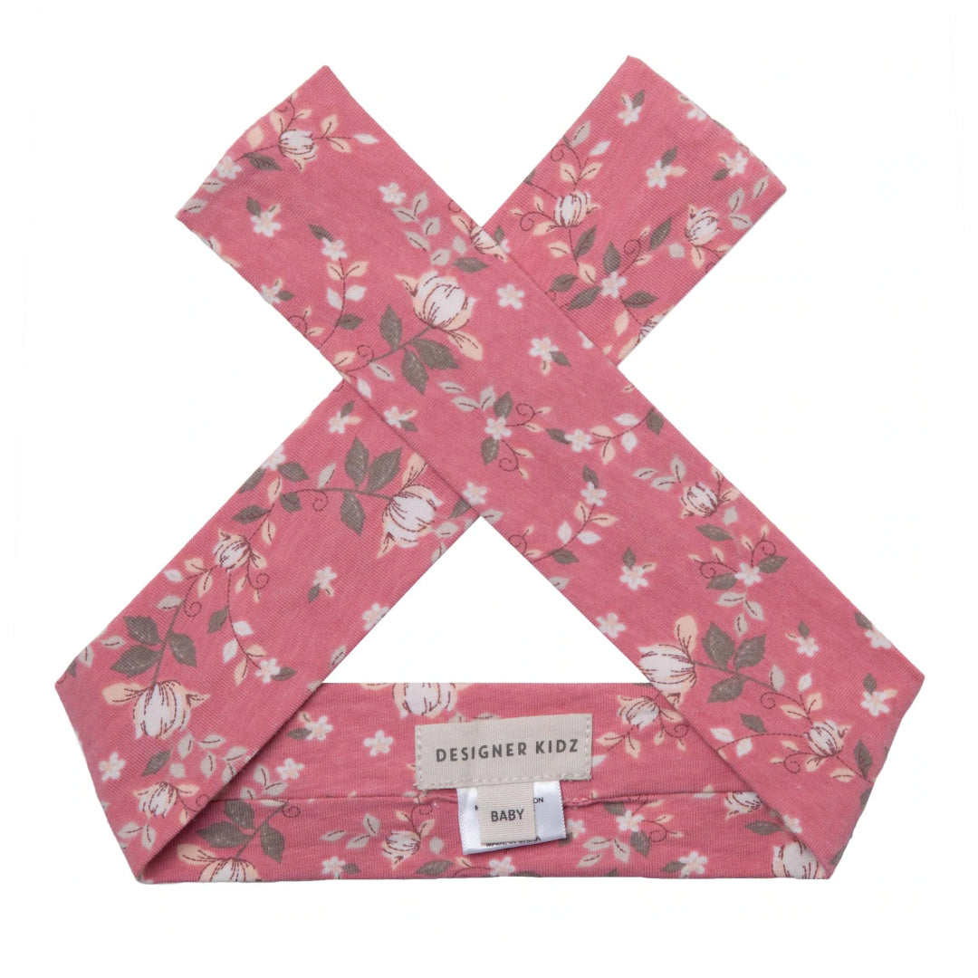 DESIGNER KIDZ MAISIE FLORAL HEADBAND - DUSTY ROSE
