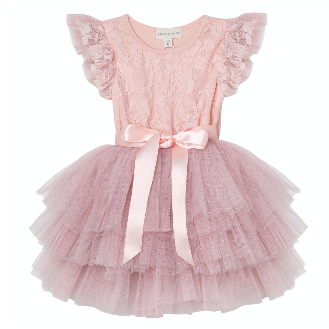 DESIGNER KIDZ MY FIRST LACE TUTU DRESS - TEA ROSE