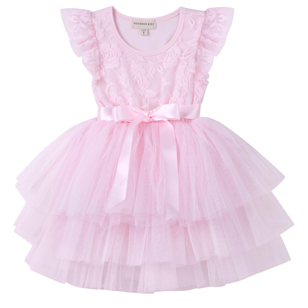 DESIGNER KIDZ MY FIRST LACE TUTU DRESS - PALE PINK